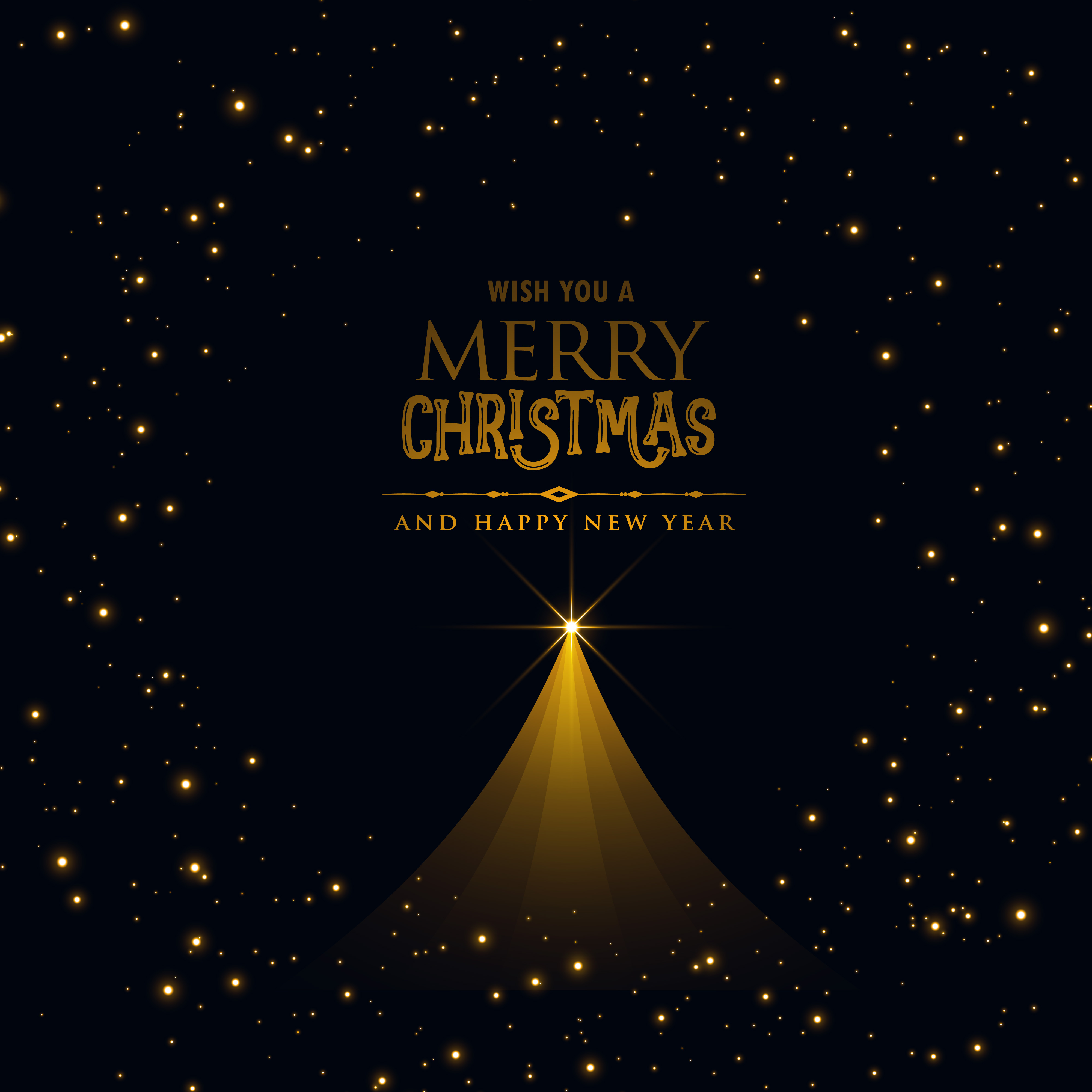 black christmas poster design with glowing xmas tree Download Free