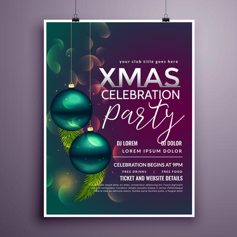 beautiful christmas party flyer desgin template - Download Free Vector ...