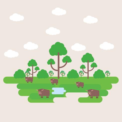 Wild Yak Background Vector