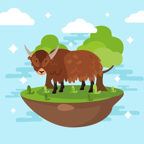 Vector de Yak plana gratis