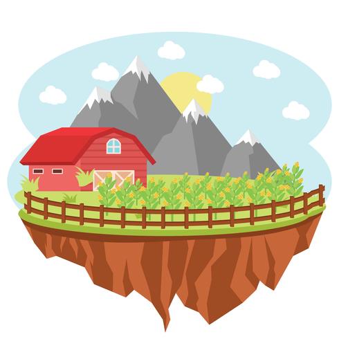 Farm with Corn Stalks Background vector