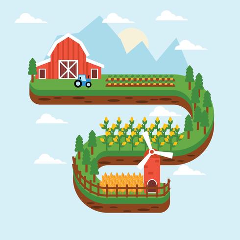 Red Barn Farm Background vector