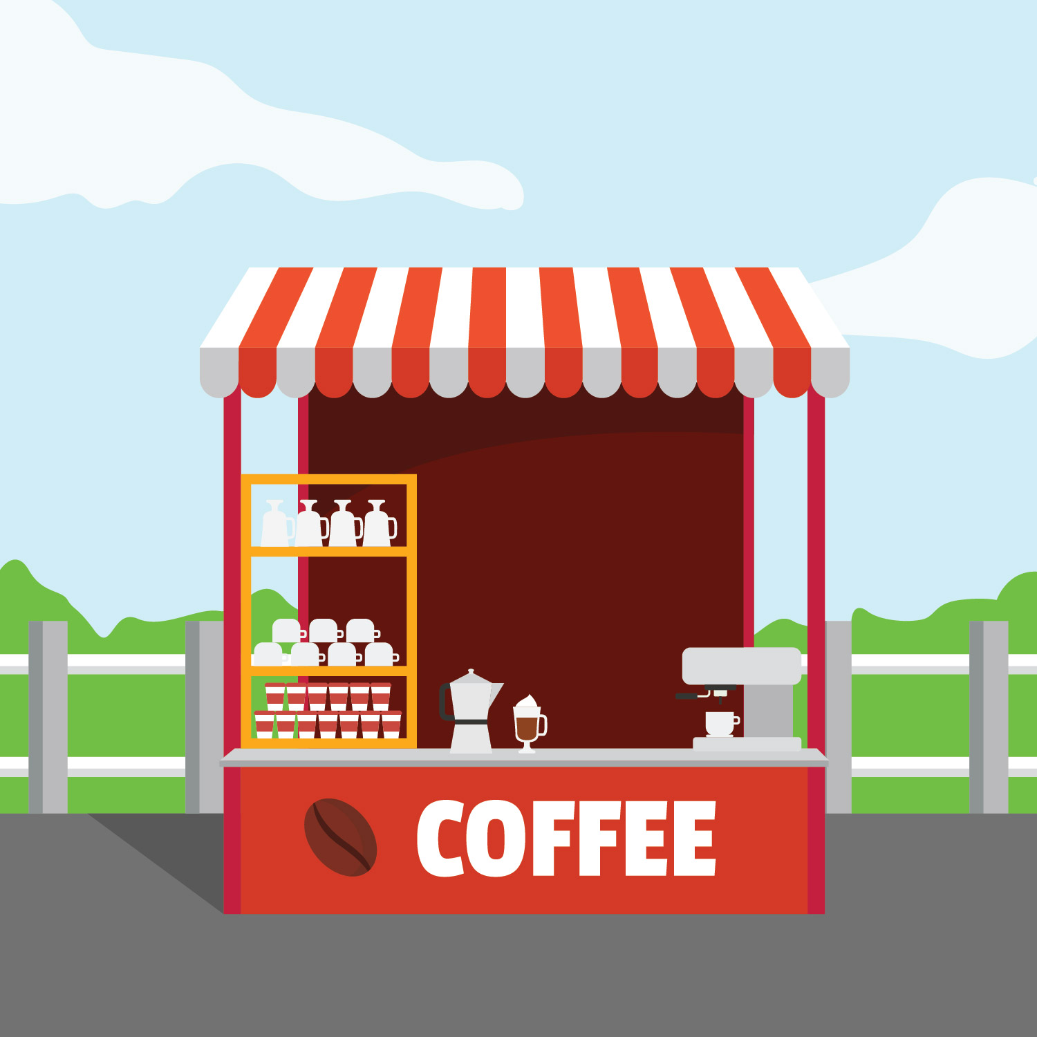Coffee Stand Vector Illustration 170592 Vector Art at Vecteezy