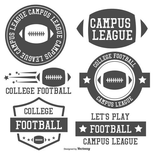 College Football Label Collection vector