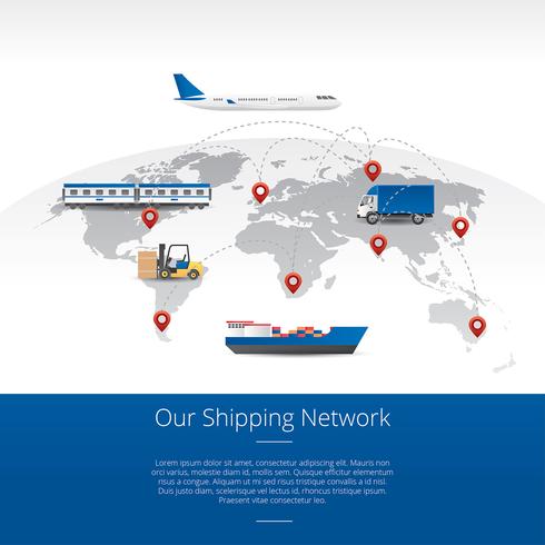Shipping Global Map Free Vector