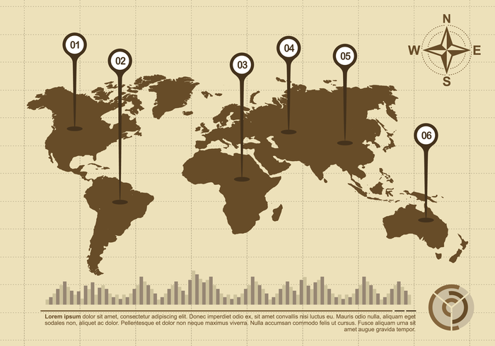 Global Maps Infographic vector