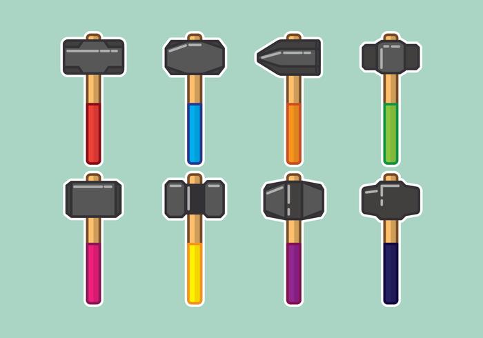 Sledgehammer Icons Set vector