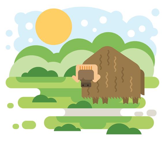 Ilustración vectorial Yak vector