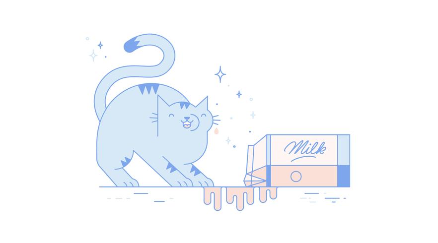 Free Cat Drinking Milk Vector