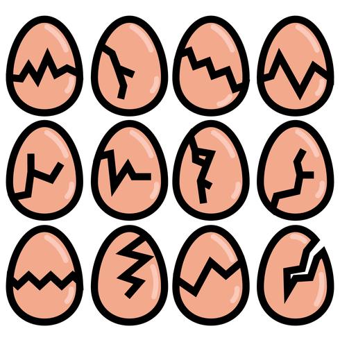 Vector conjunto de iconos de huevo roto