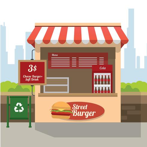 Street Burger Concession Stand Free Vector