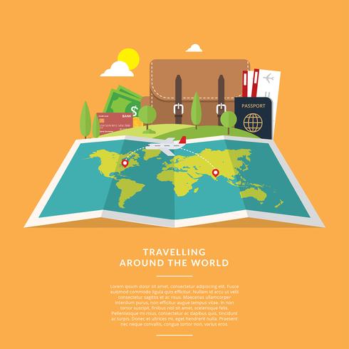 Global Map Traveling Free Vector