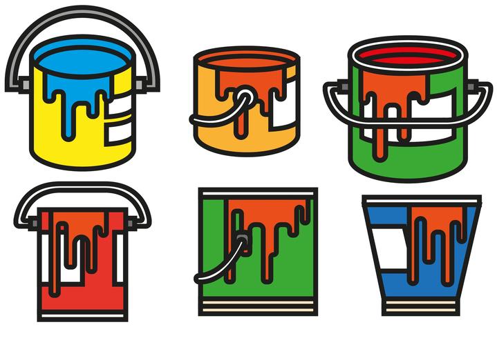 Vector Paint Pot Color Icon Set