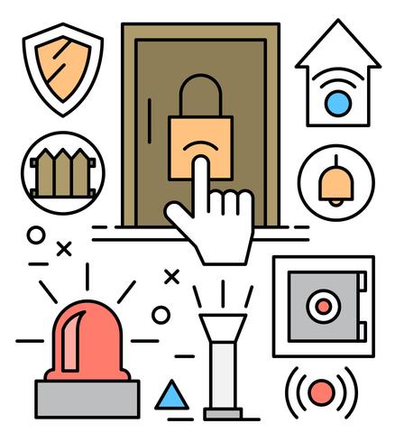 Iconos de seguridad para el hogar gratis vector