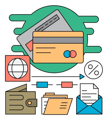 Linear Payment Icons vector