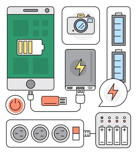 Elementos de Vector de Fuente de Poder