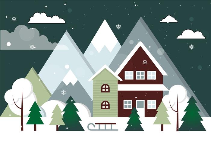 Diseño libre Vector Christmas Landscape