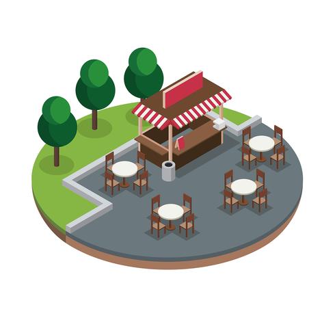 Concession Isometric Free Vector