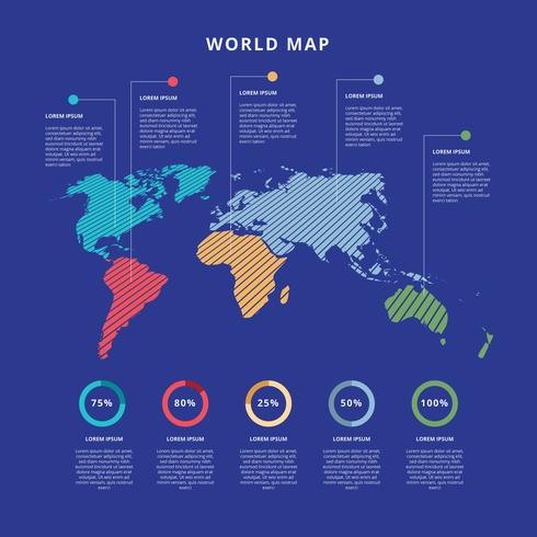 Mapa del mundo gratuito infografía vector