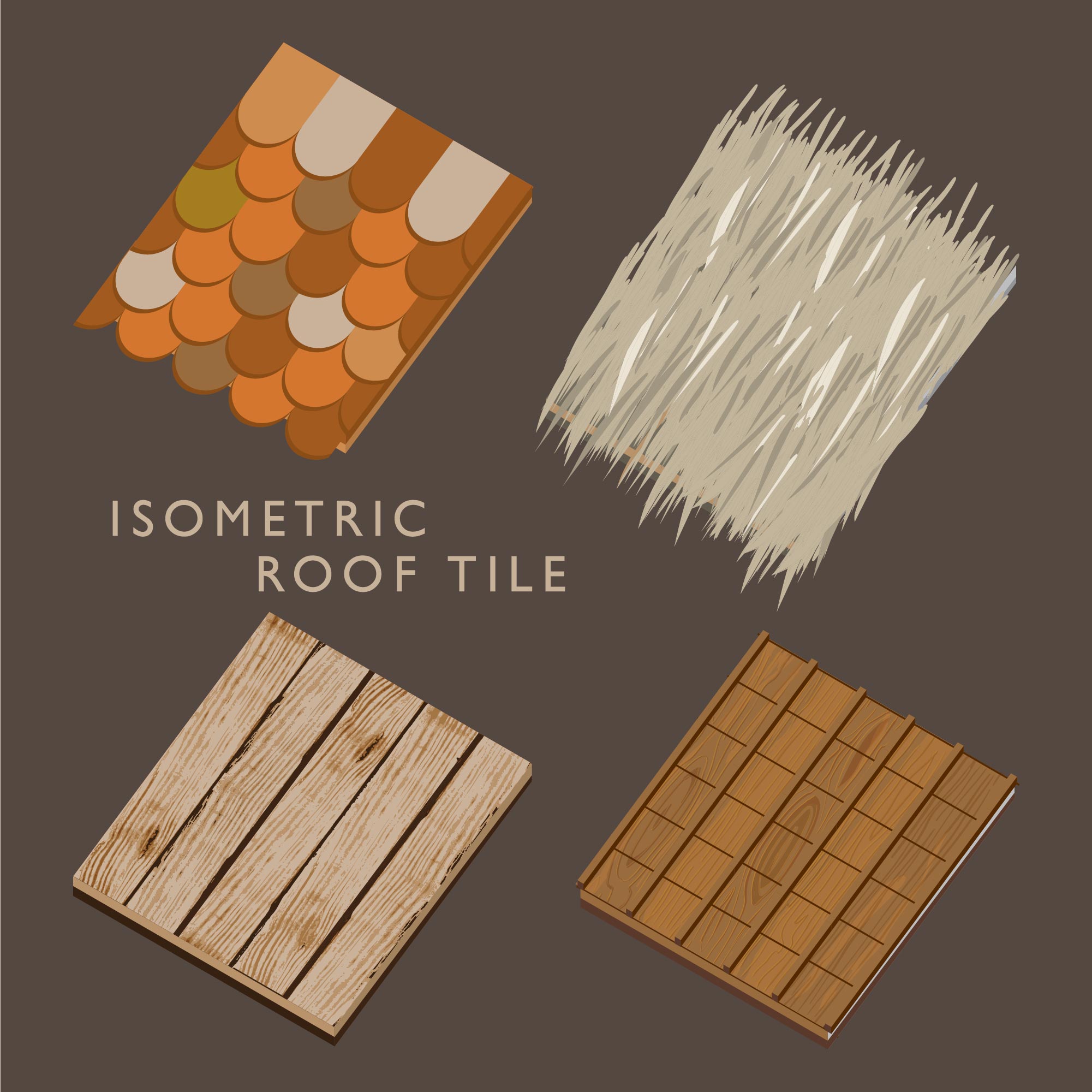 Isometric Traditional Roof Tile Vector 170811 Vector Art at Vecteezy