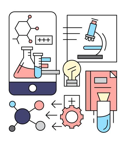 Iconos gratis de química lineal vector