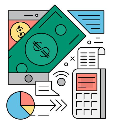 Linear Online Payment Vector Illustration