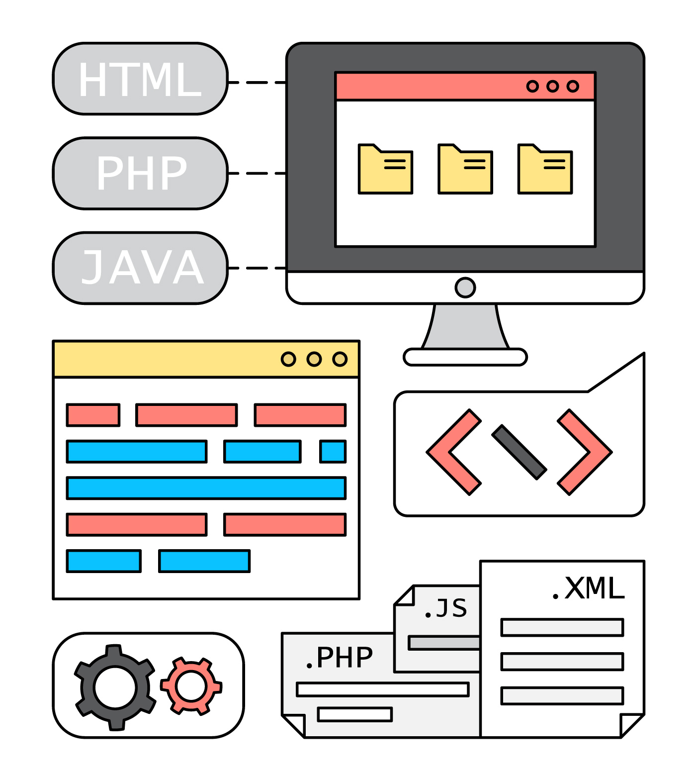 Linear Web Development Vectors 170841 Vector Art at Vecteezy