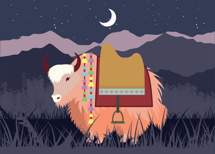 Vector de ilustración de Yak