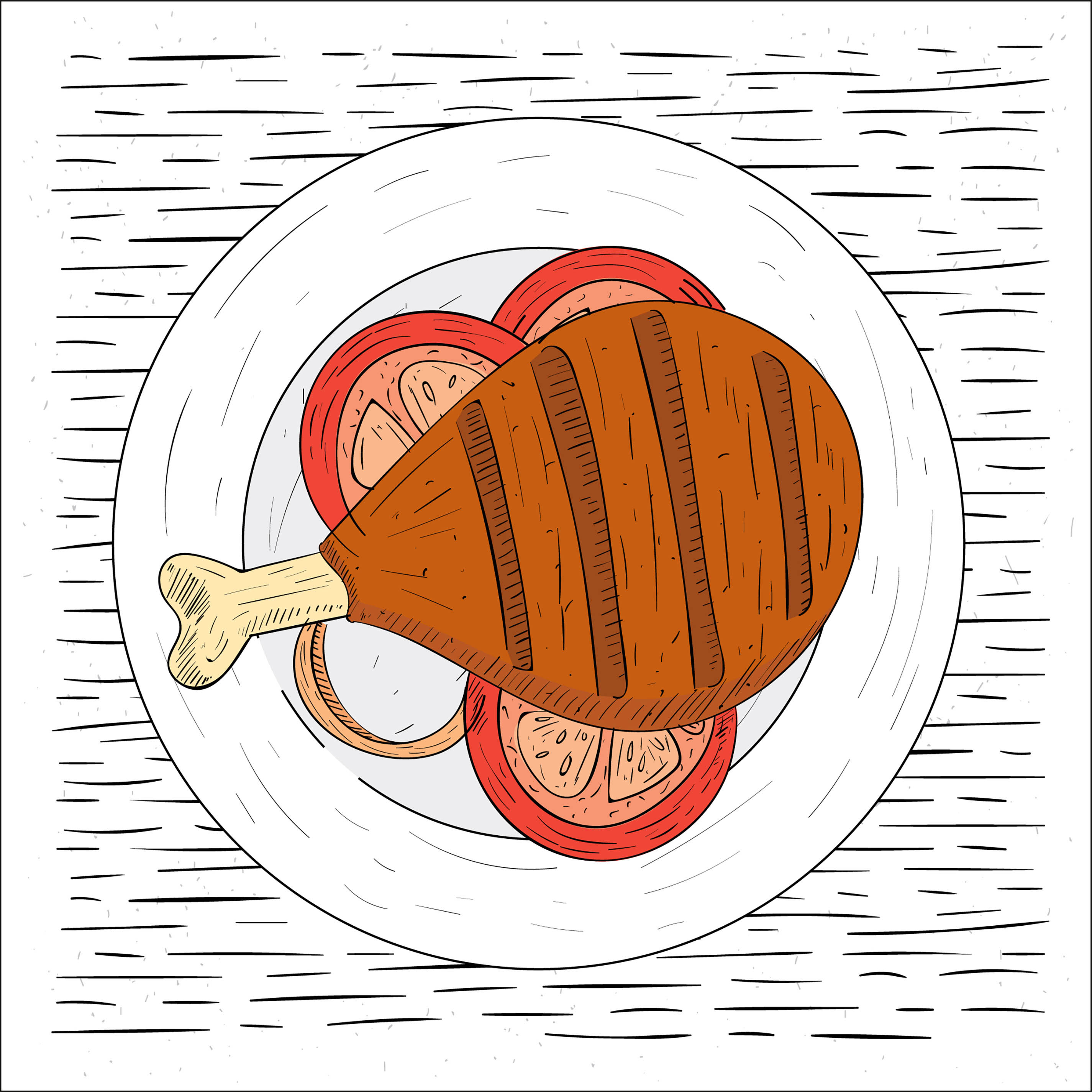 Free Hand Drawn Vector Roasted Meat Illustration 170858 Vector Art at