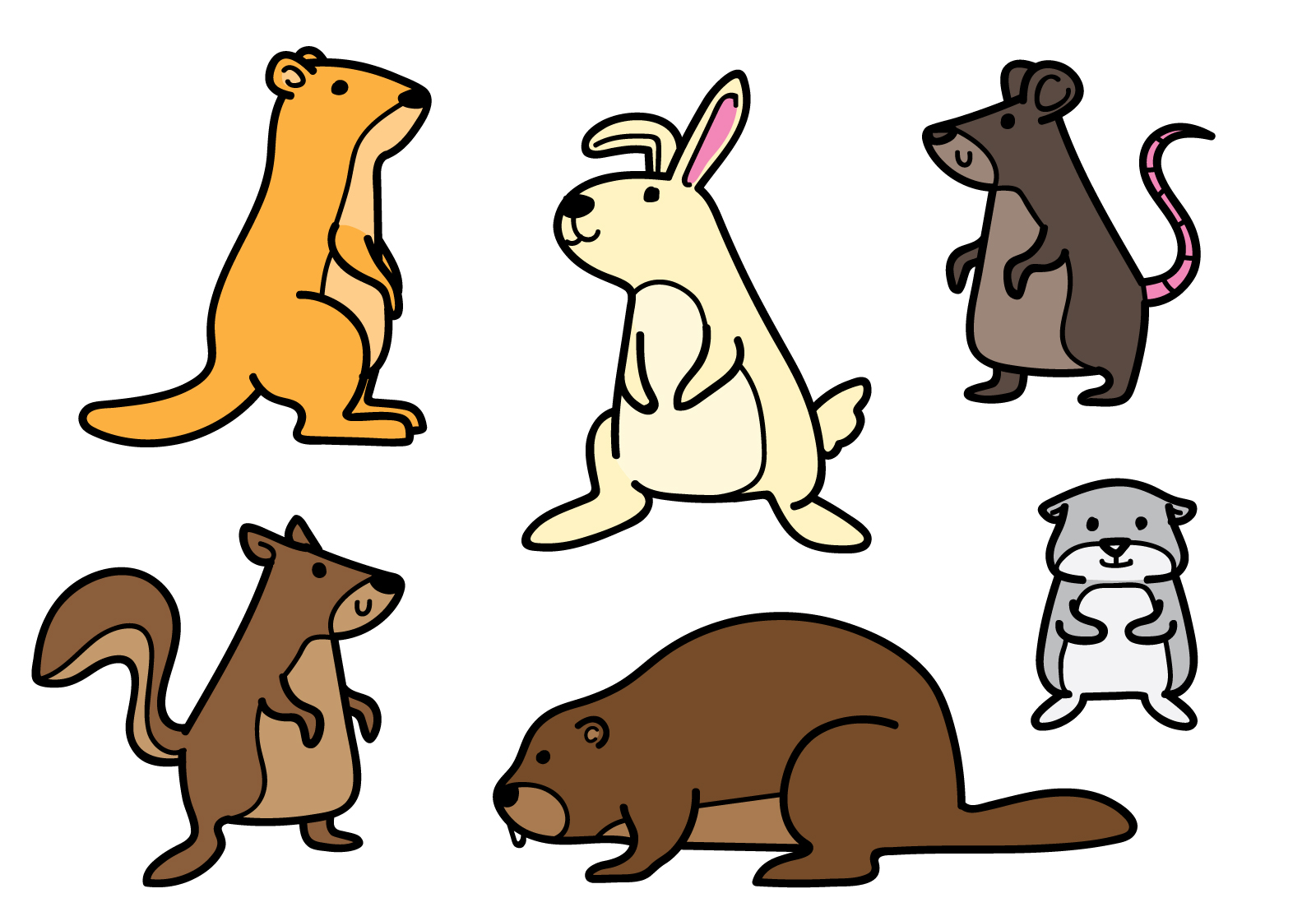 Rodent Cartoon Set 170866 Vector Art at Vecteezy