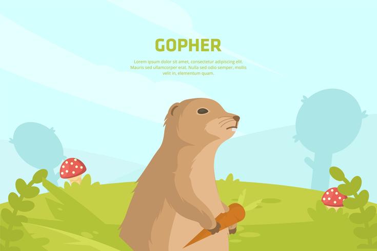 Ilustración de Gopher vector