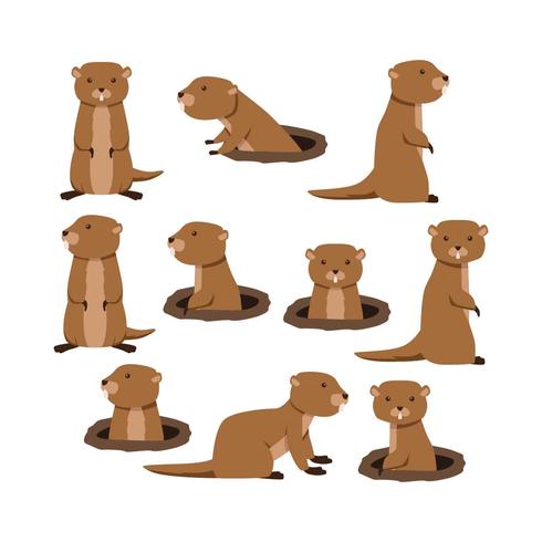 Free Flat Gopher Collection Vector Download Free Vectors