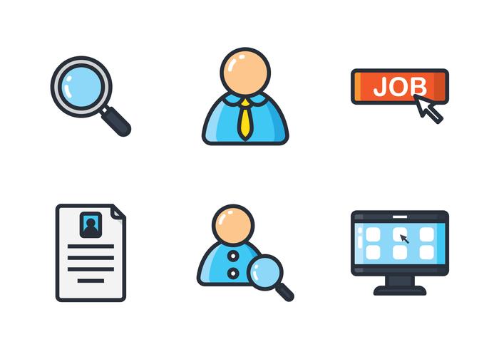 Job Search Line Icon vector