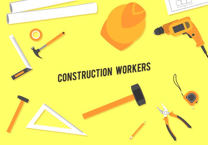 Herramientas del vector libre de los trabajadores de construcción