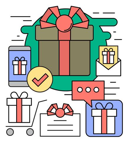 Iconos de regalo gratis vector