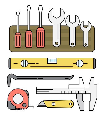 Colección gratuita de herramientas lineales vector