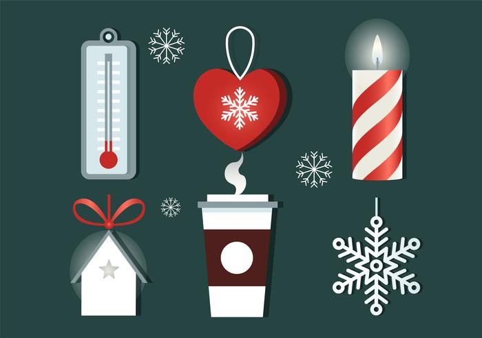 Free Flat Design Vector Christmas Elements