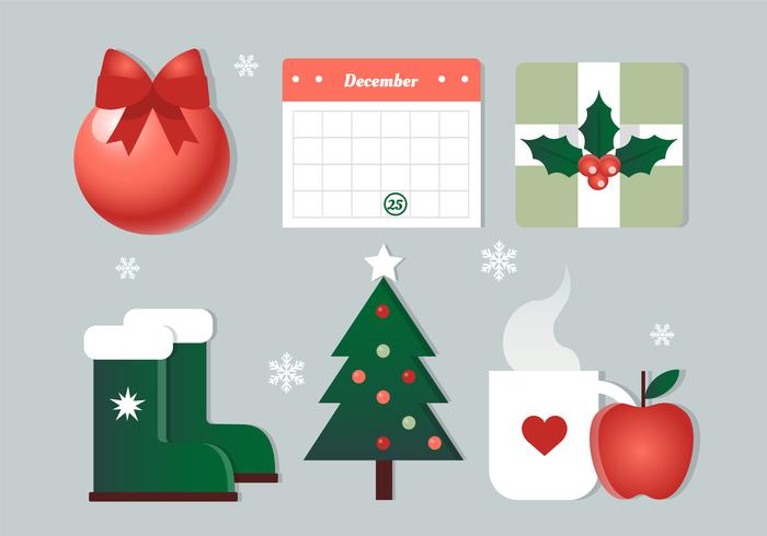 Elementos de Navidad de Vector de diseño gratis