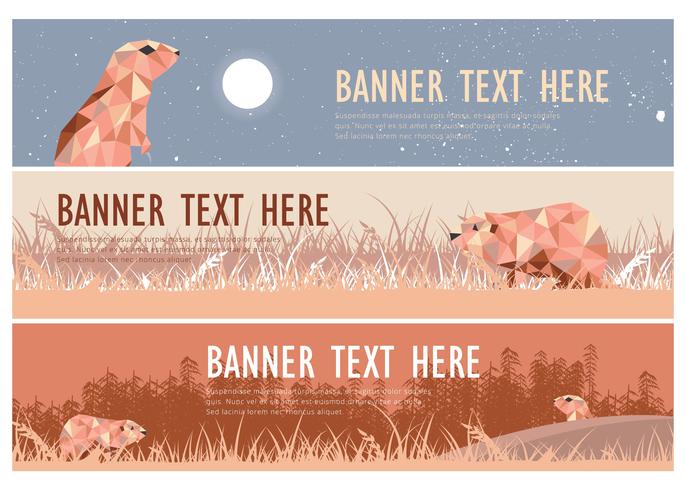 Gopher ilustración web banner pack vector