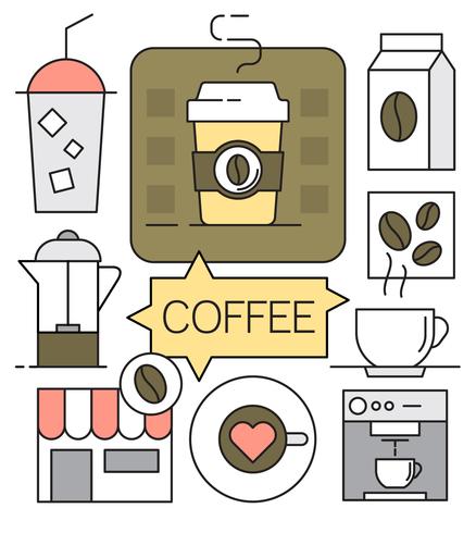 Iconos de café lineales gratis vector