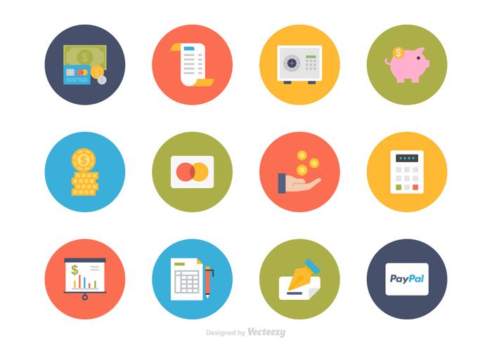 conjunto de iconos de vector de finanzas planas