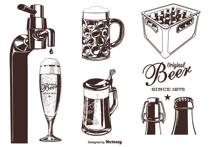 Beer Silhouette Vector Set