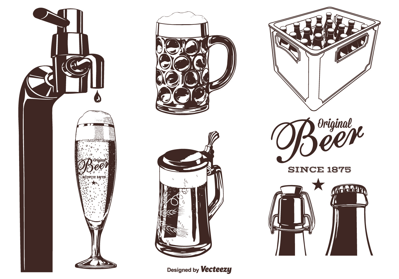 Beer Silhouette Vector Set 171030 Vector Art at Vecteezy