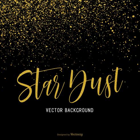 Gold Star Dust Isolated On Black Vector Background