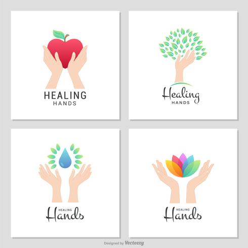 Charity And Healing Female Hands Vector Logos