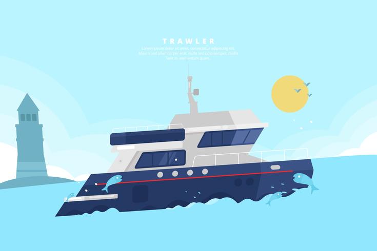 Trawler Illustration vector