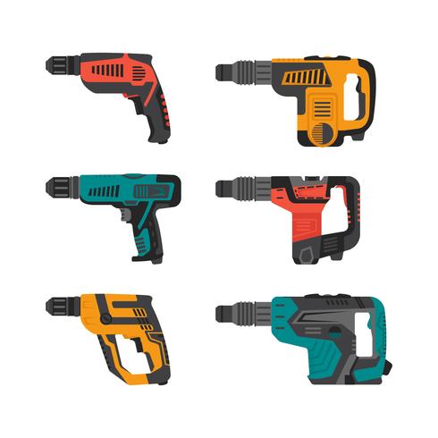 Pneumatic Tools Vector Items Collection