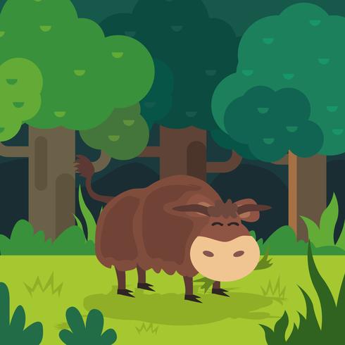 Ilustración linda de Yak vector