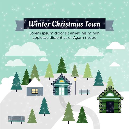 Flat Design Vector Christmas Greeting Card
