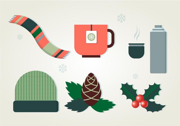 Free Flat Design Vector Christmas Elements